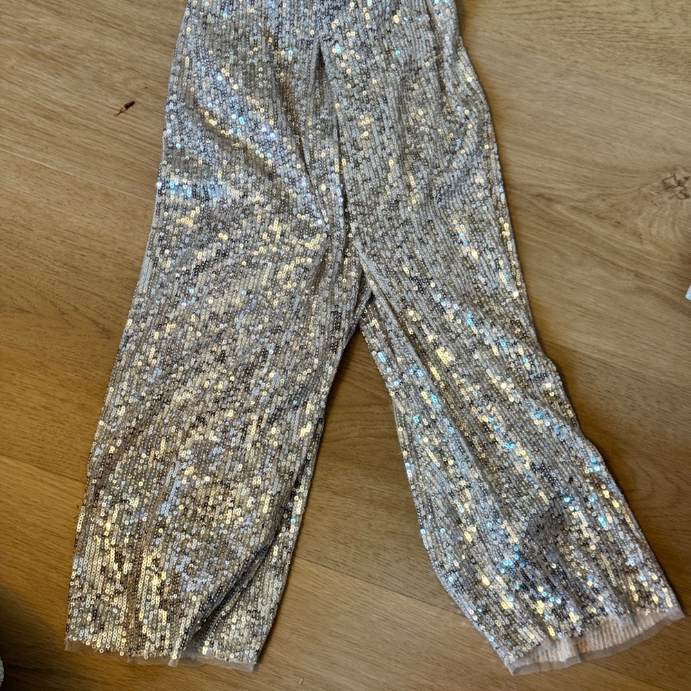 Silver Sequin Wide-Leg set from Zara